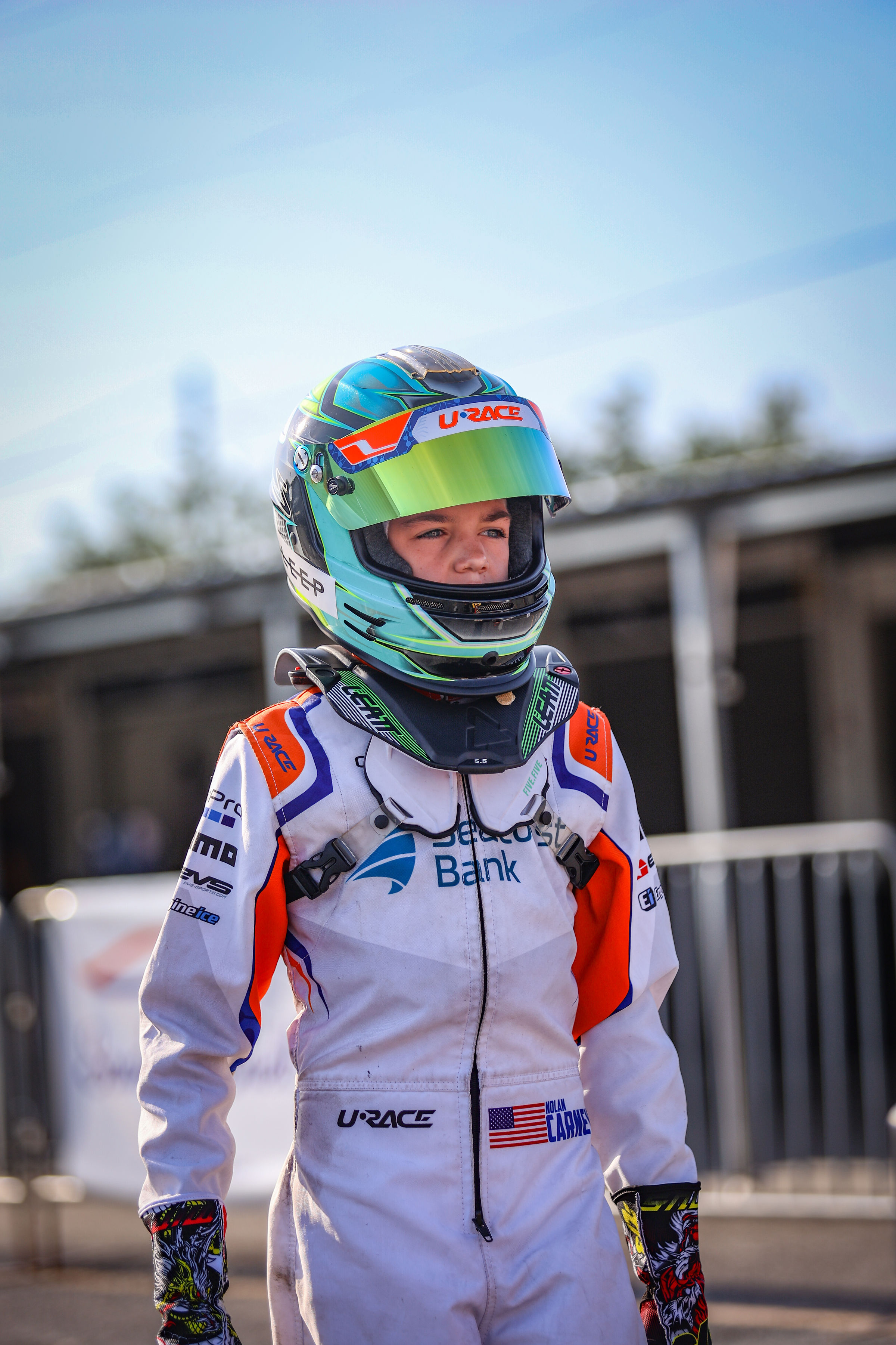 Urace professional driver in racing suit
