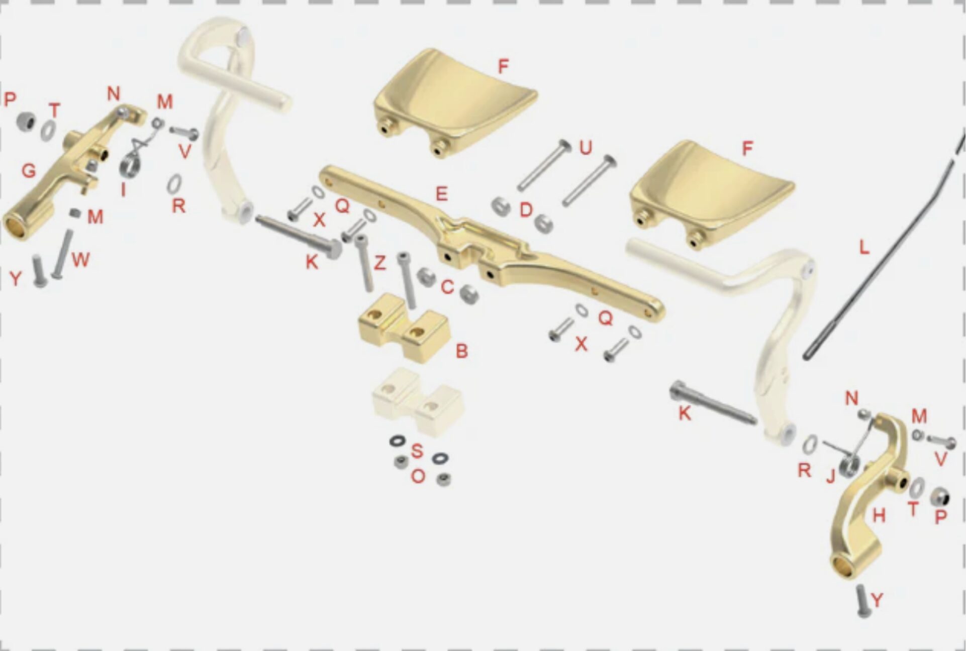 GAKIT OTK Tony Kart Full Size Rudder Pedal Kit