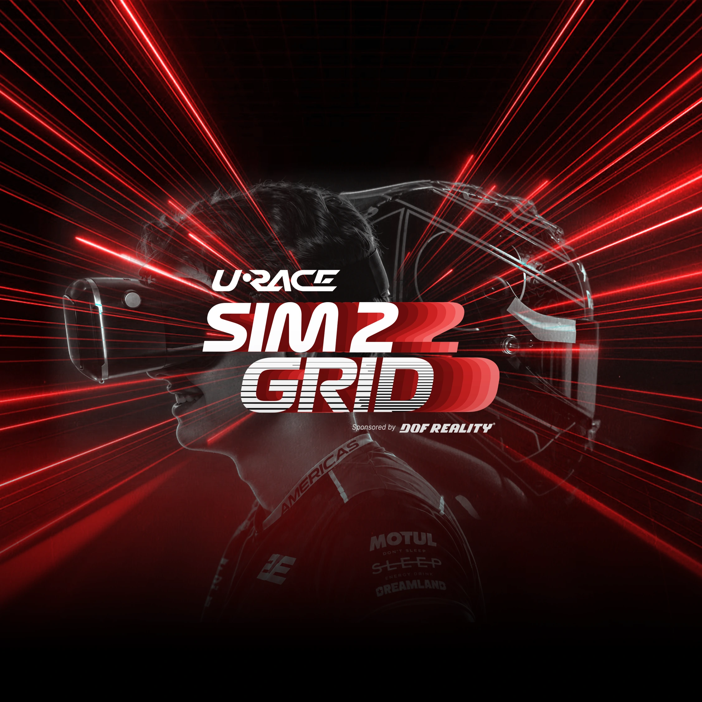 SIM2GRID brand artwork connecting simulation and motorsport